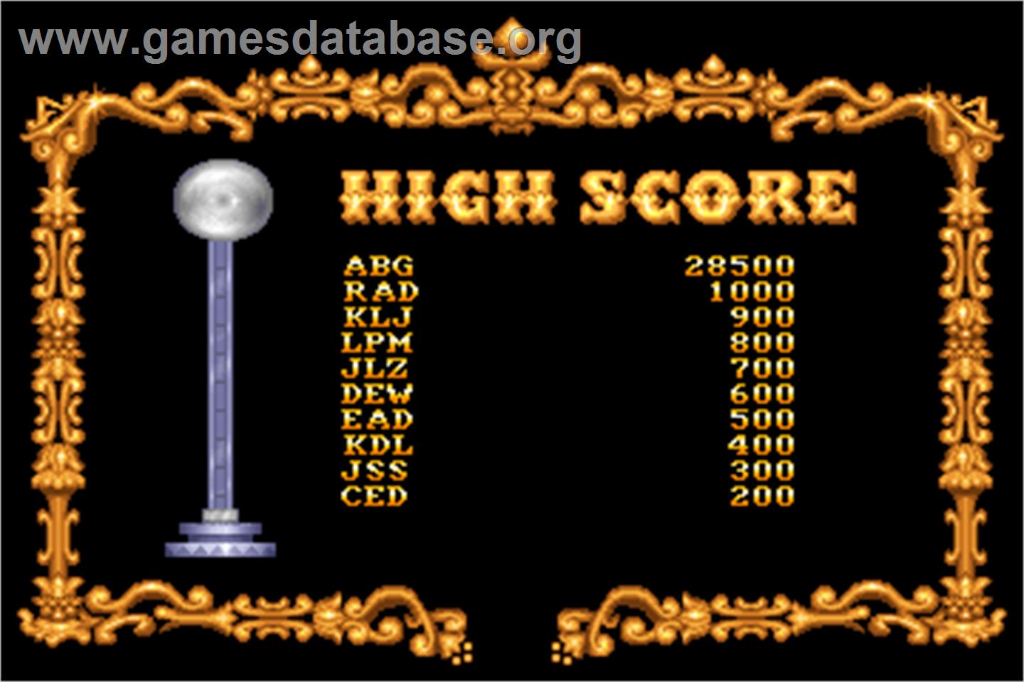 Ninja Clowns - Arcade - Artwork - High Score Screen