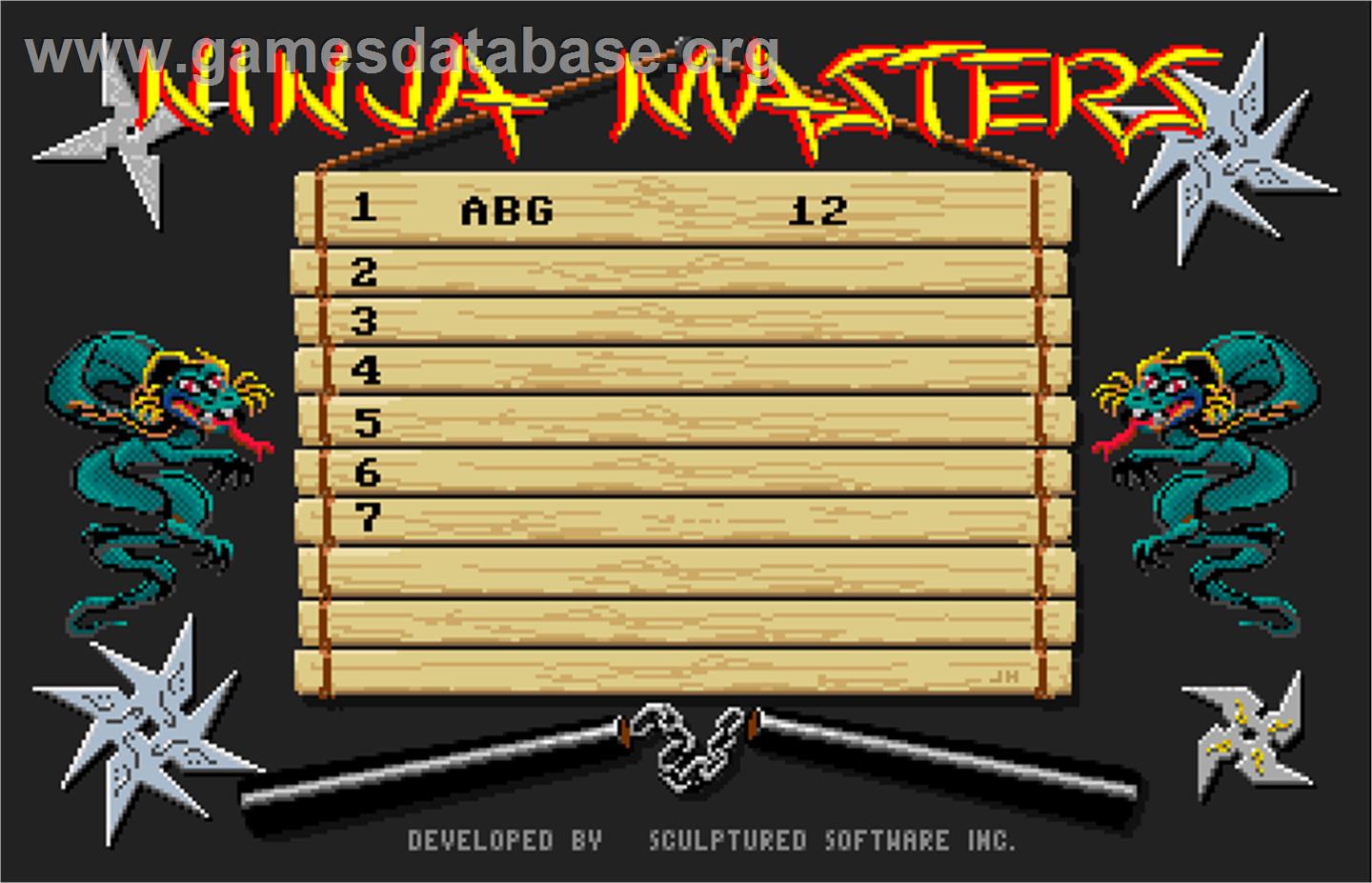Ninja Mission - Arcade - Artwork - High Score Screen