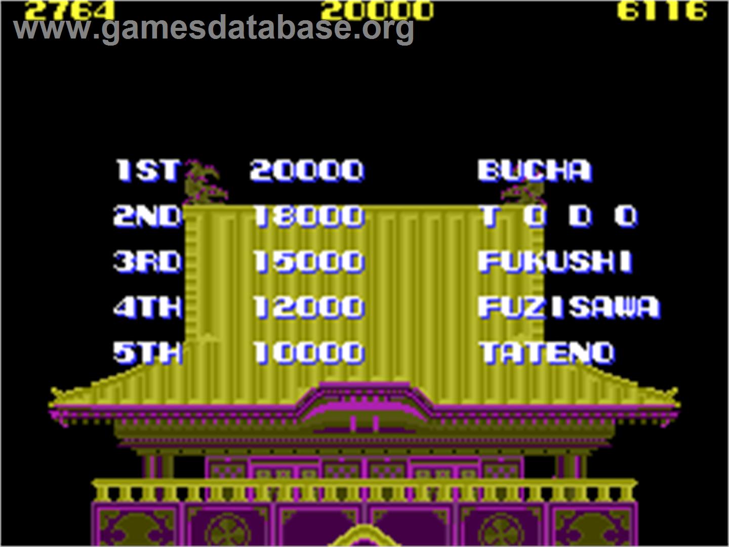 Ninjakun Majou no Bouken - Arcade - Artwork - High Score Screen