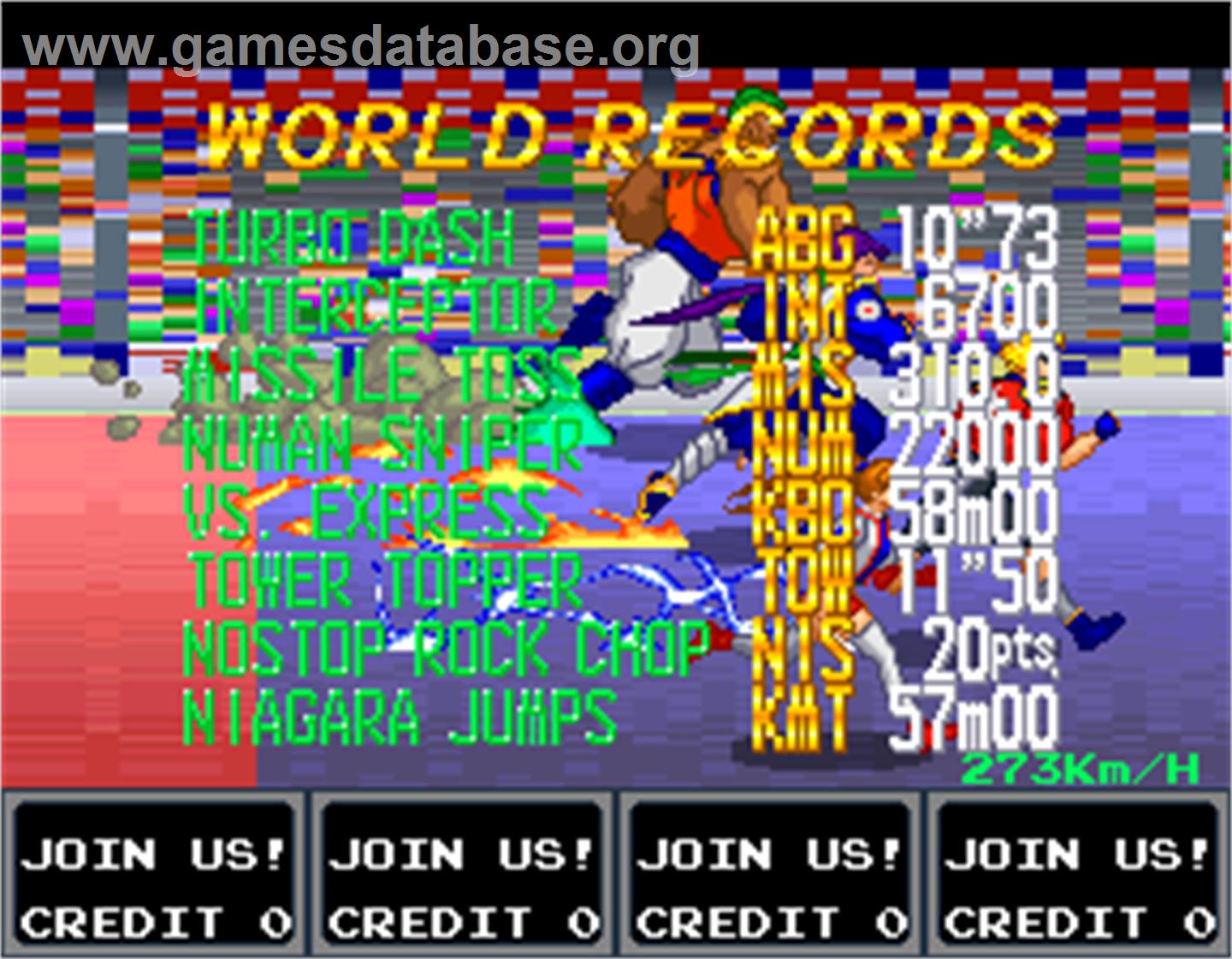 Numan Athletics - Arcade - Artwork - High Score Screen