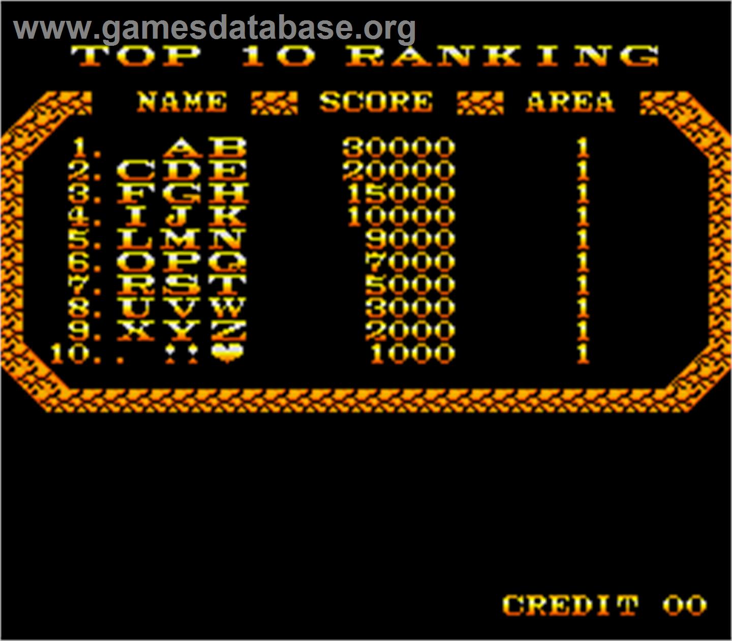 Prehistoric Isle in 1930 - Arcade - Artwork - High Score Screen