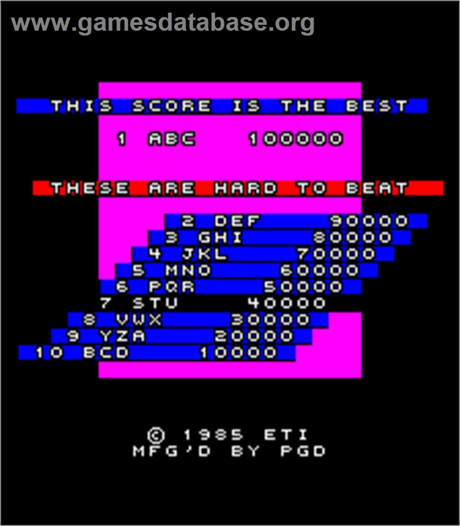 Progressive Music Trivia - Arcade - Artwork - High Score Screen