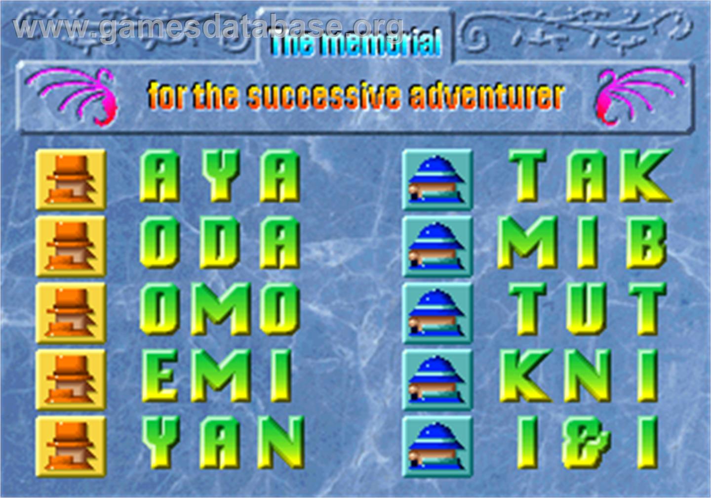 Puzzle & Action: Treasure Hunt - Arcade - Artwork - High Score Screen