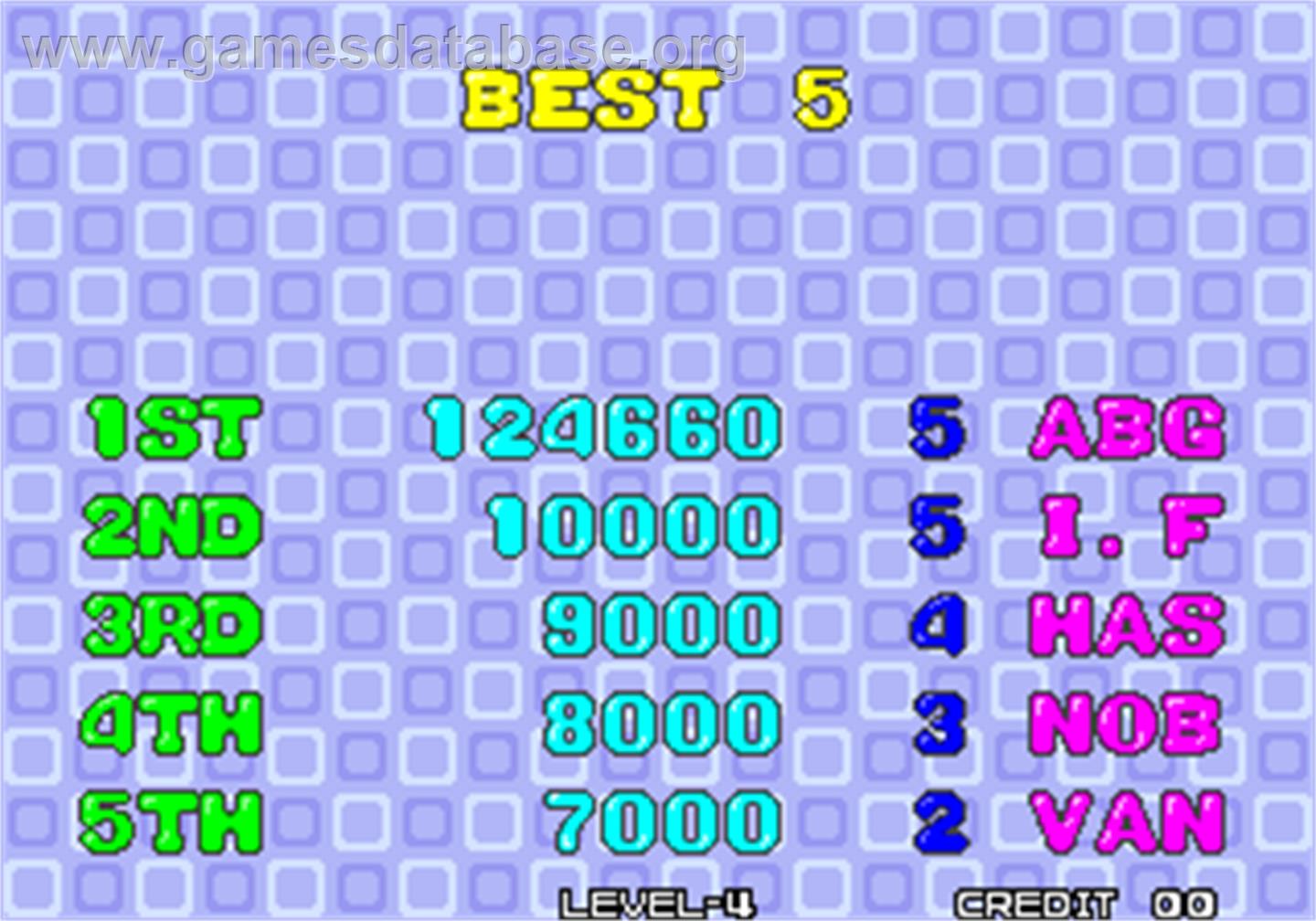 Puzzle Bobble / Bust-A-Move - Arcade - Artwork - High Score Screen
