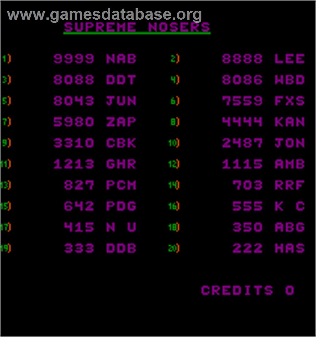 Q*bert's Qubes - Arcade - Artwork - High Score Screen