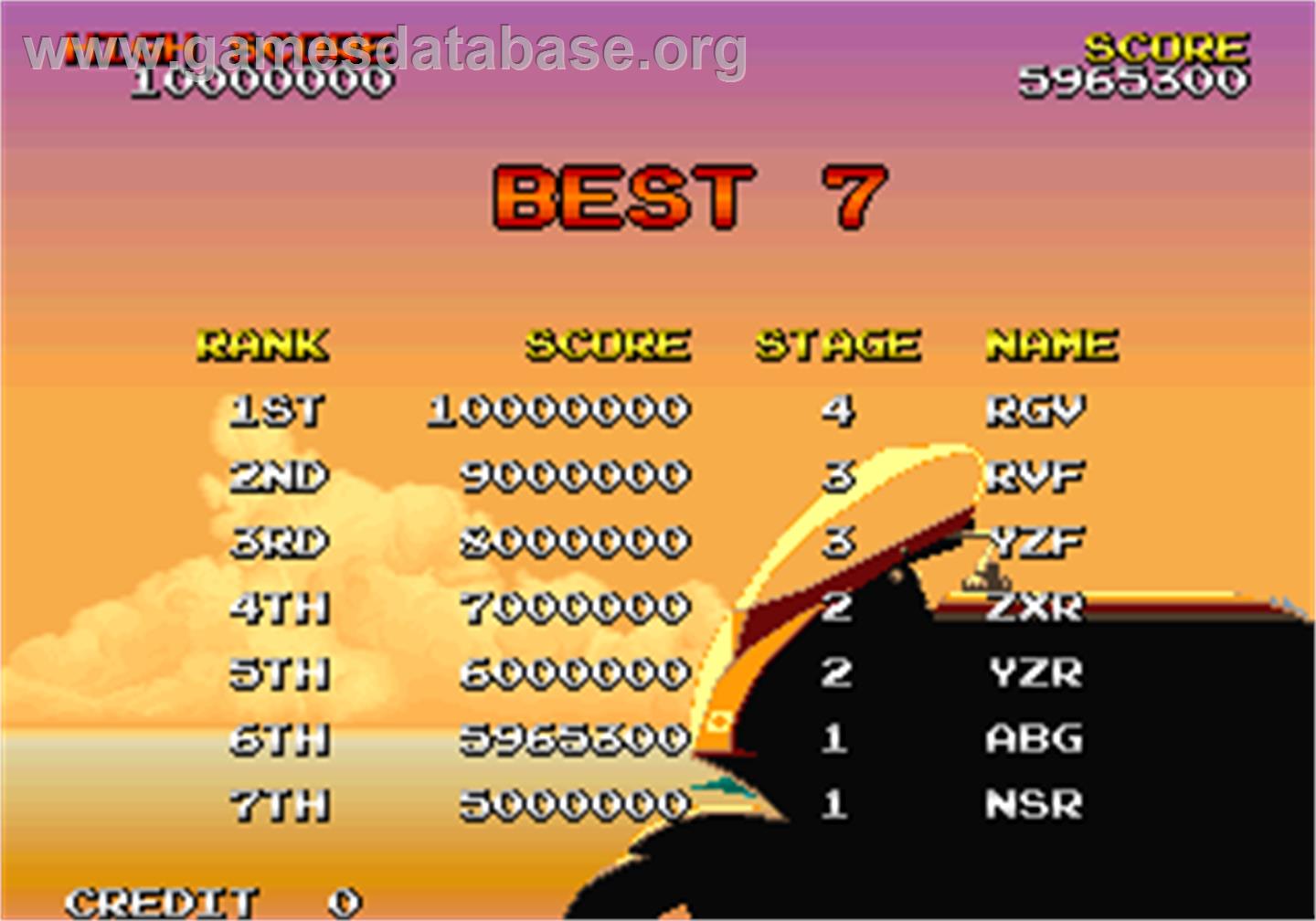 Racing Hero - Arcade - Artwork - High Score Screen