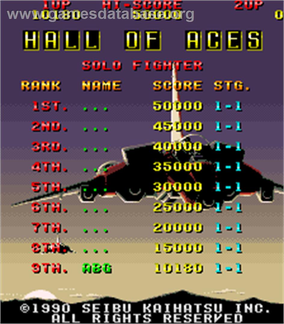 Raiden - Arcade - Artwork - High Score Screen