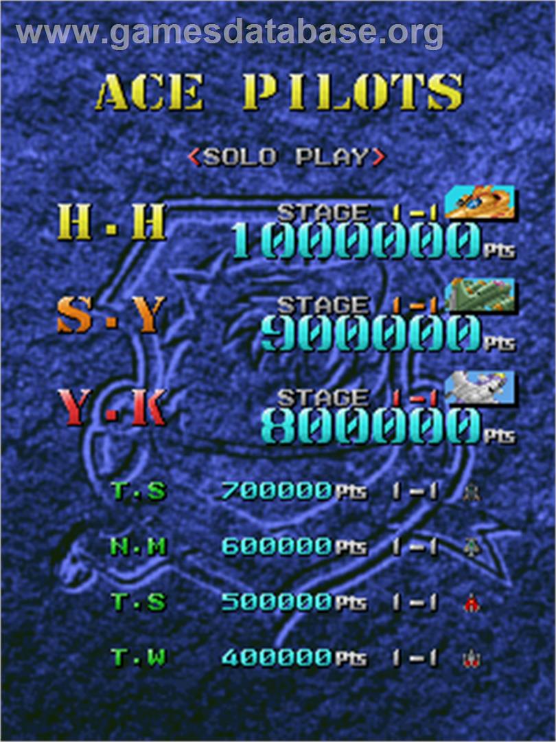 Raiden Fighters - Arcade - Artwork - High Score Screen