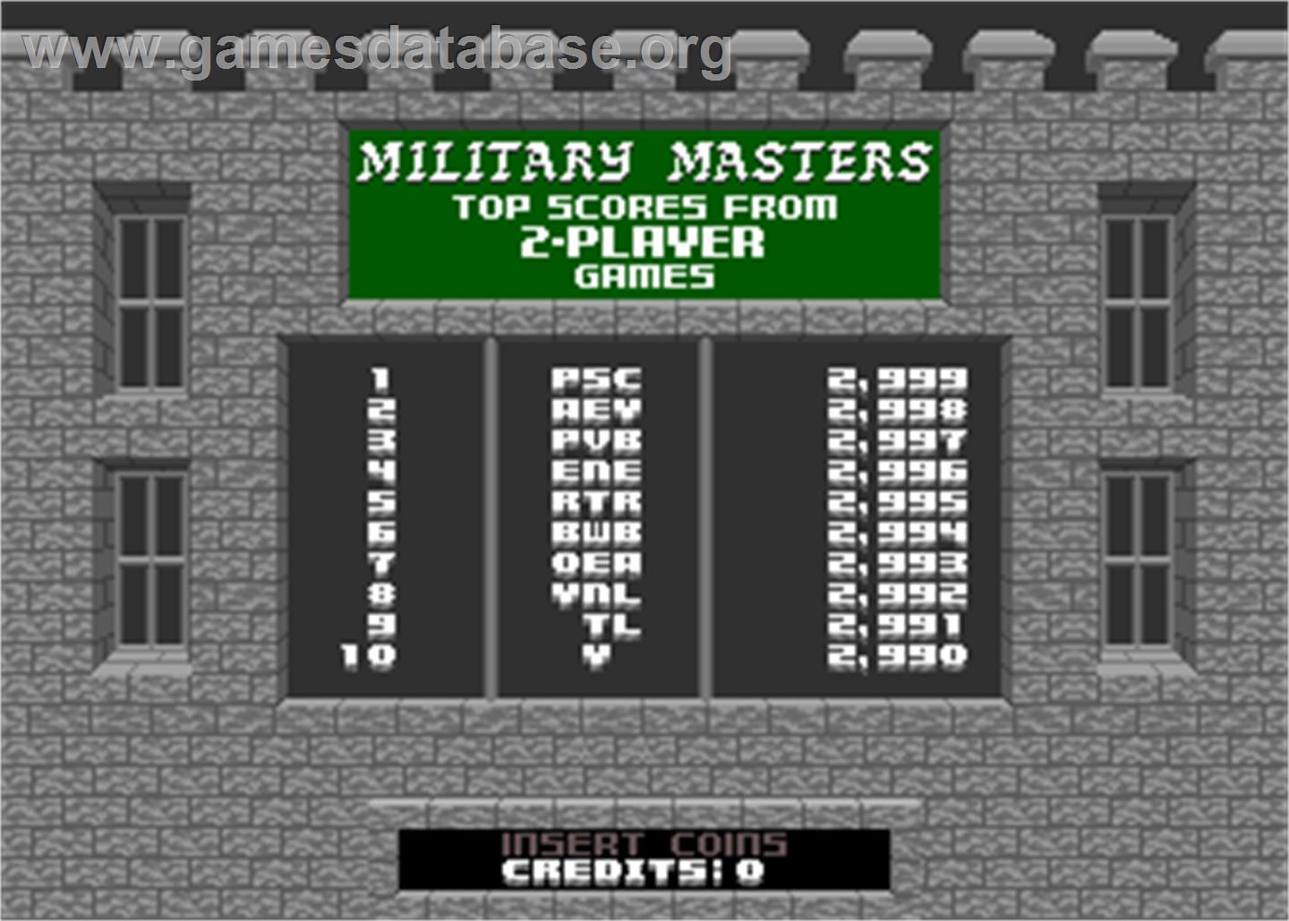Rampart - Arcade - Artwork - High Score Screen