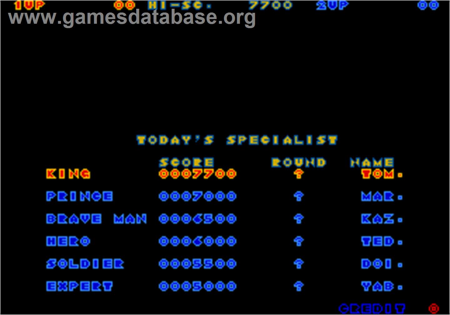 Rastan Saga 2 - Arcade - Artwork - High Score Screen