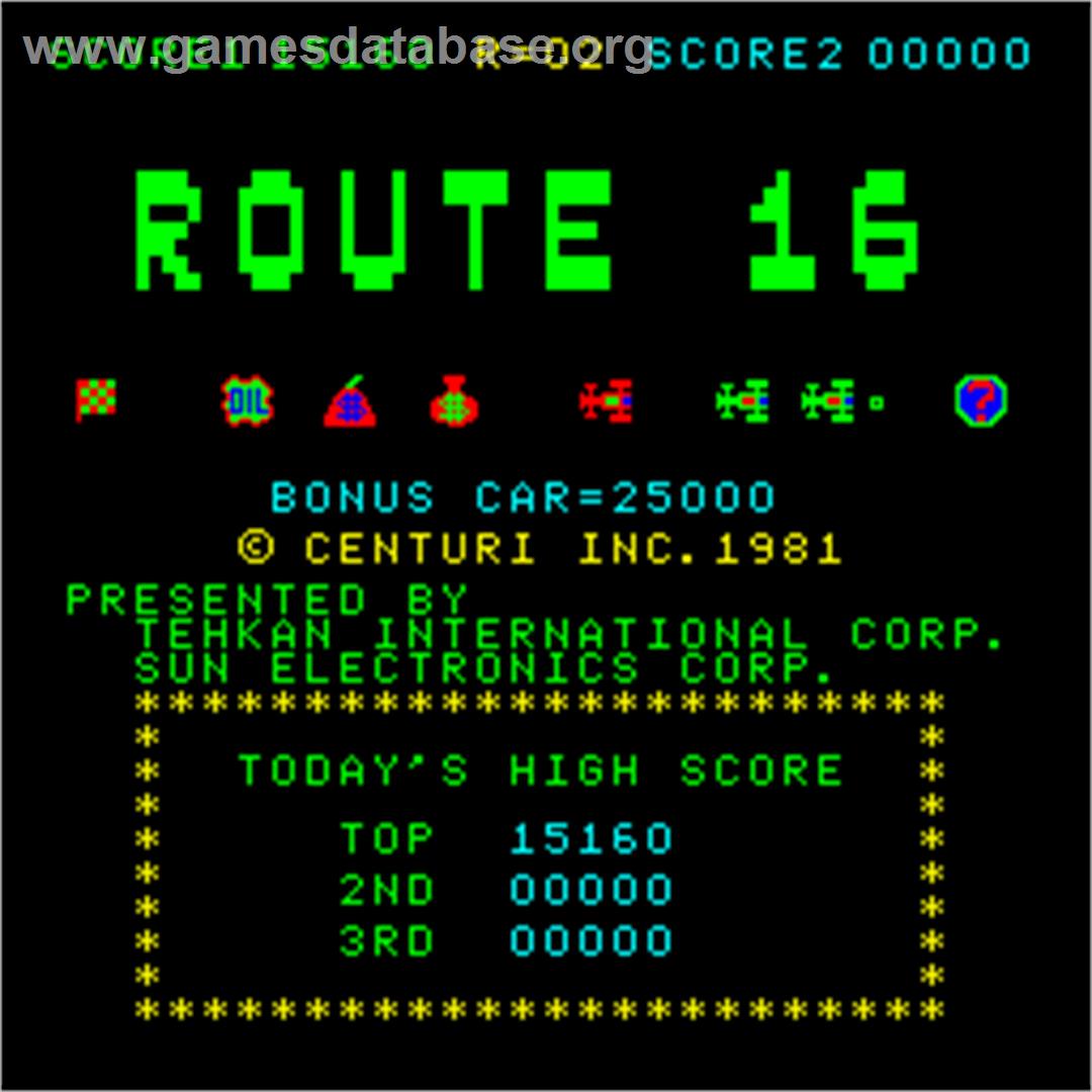 Route 16 - Arcade - Artwork - High Score Screen