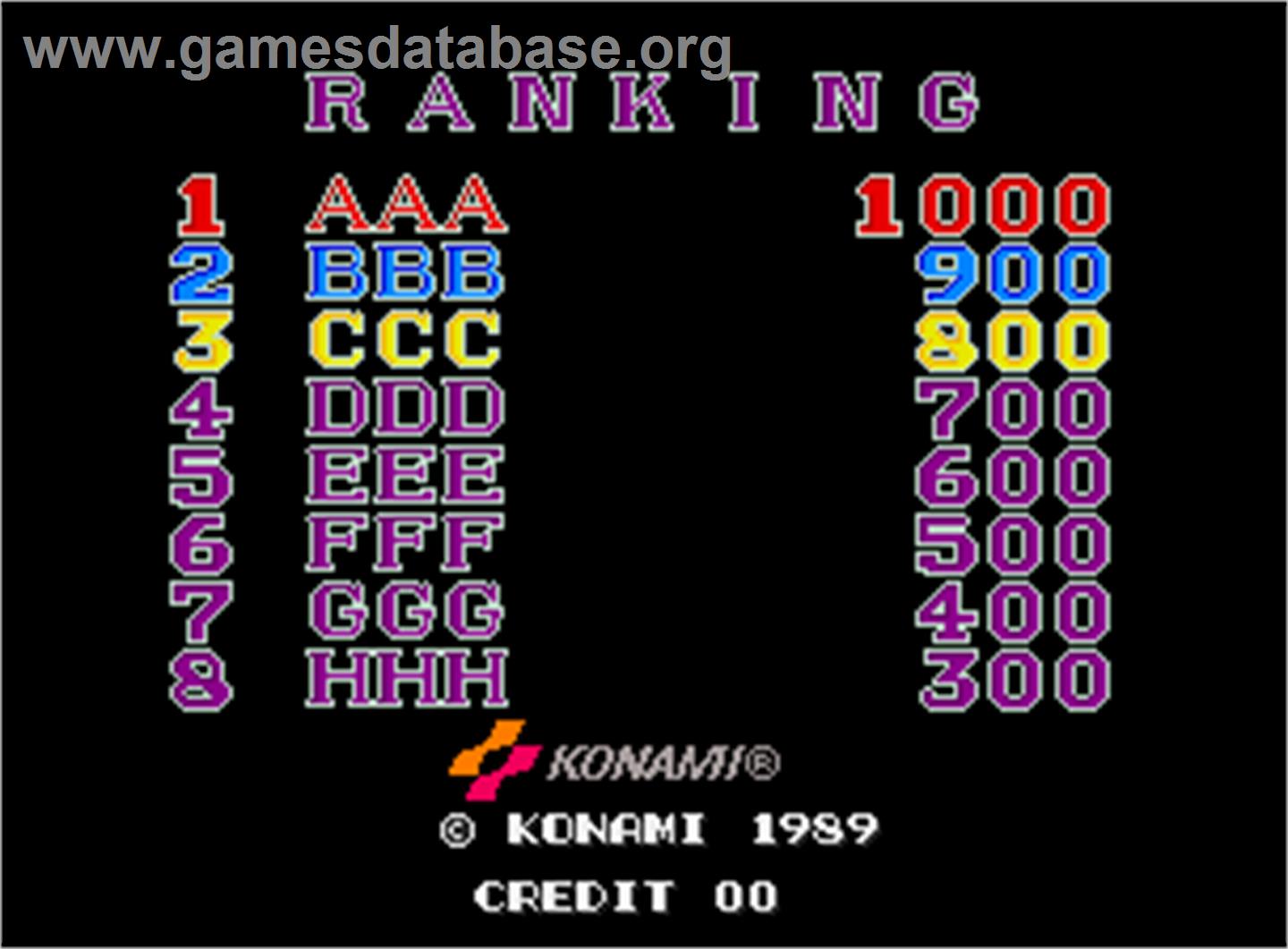 S.P.Y. - Special Project Y - Arcade - Artwork - High Score Screen