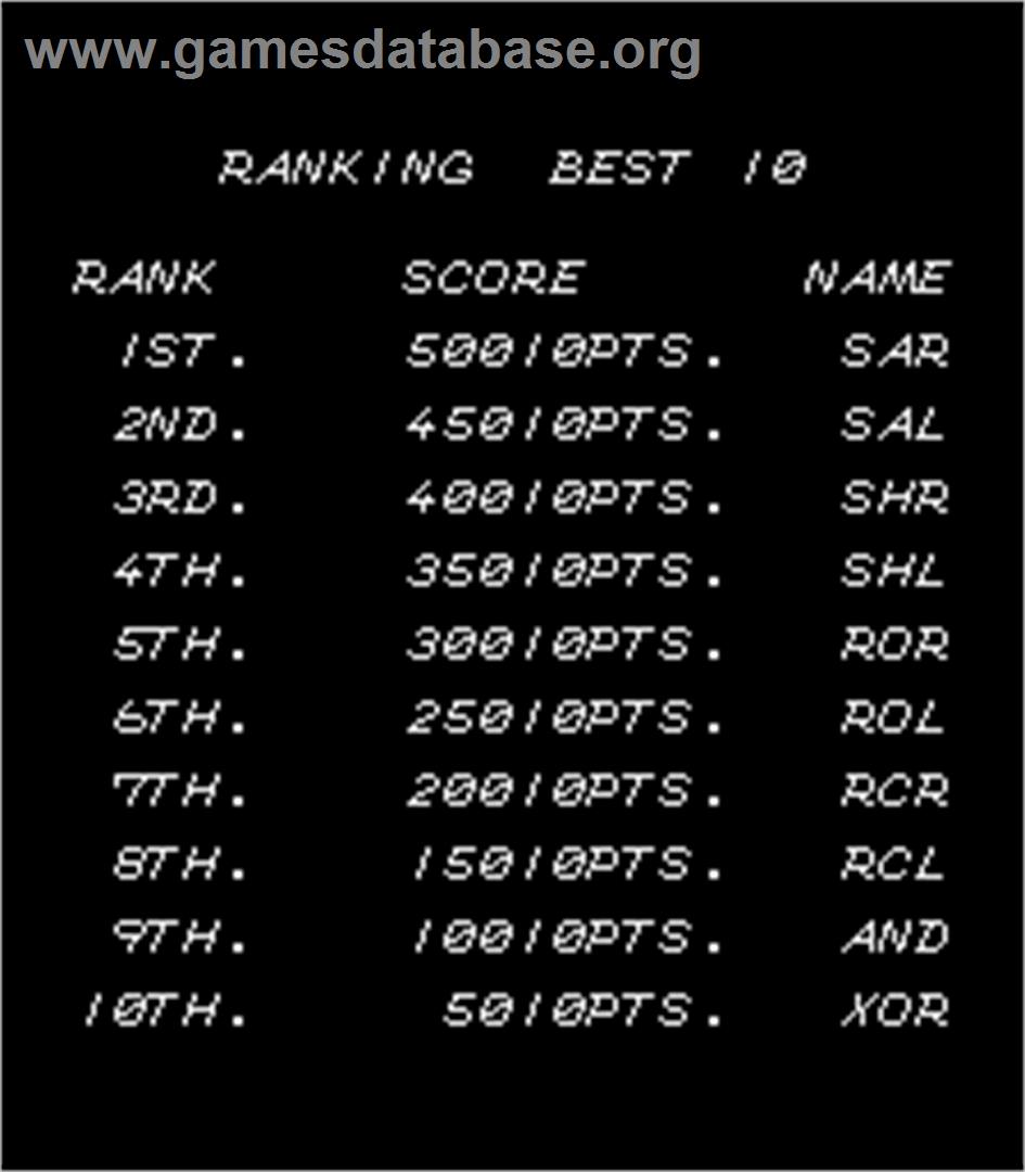 SAR - Search And Rescue - Arcade - Artwork - High Score Screen