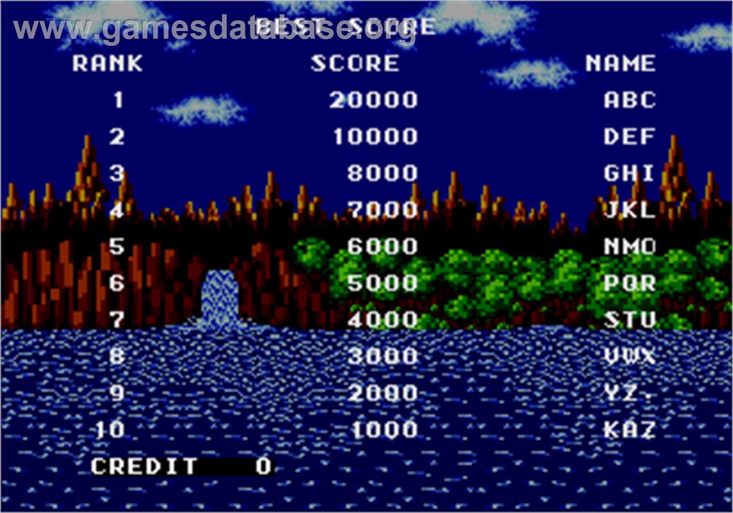 Sonic The Hedgehog - Arcade - Artwork - High Score Screen
