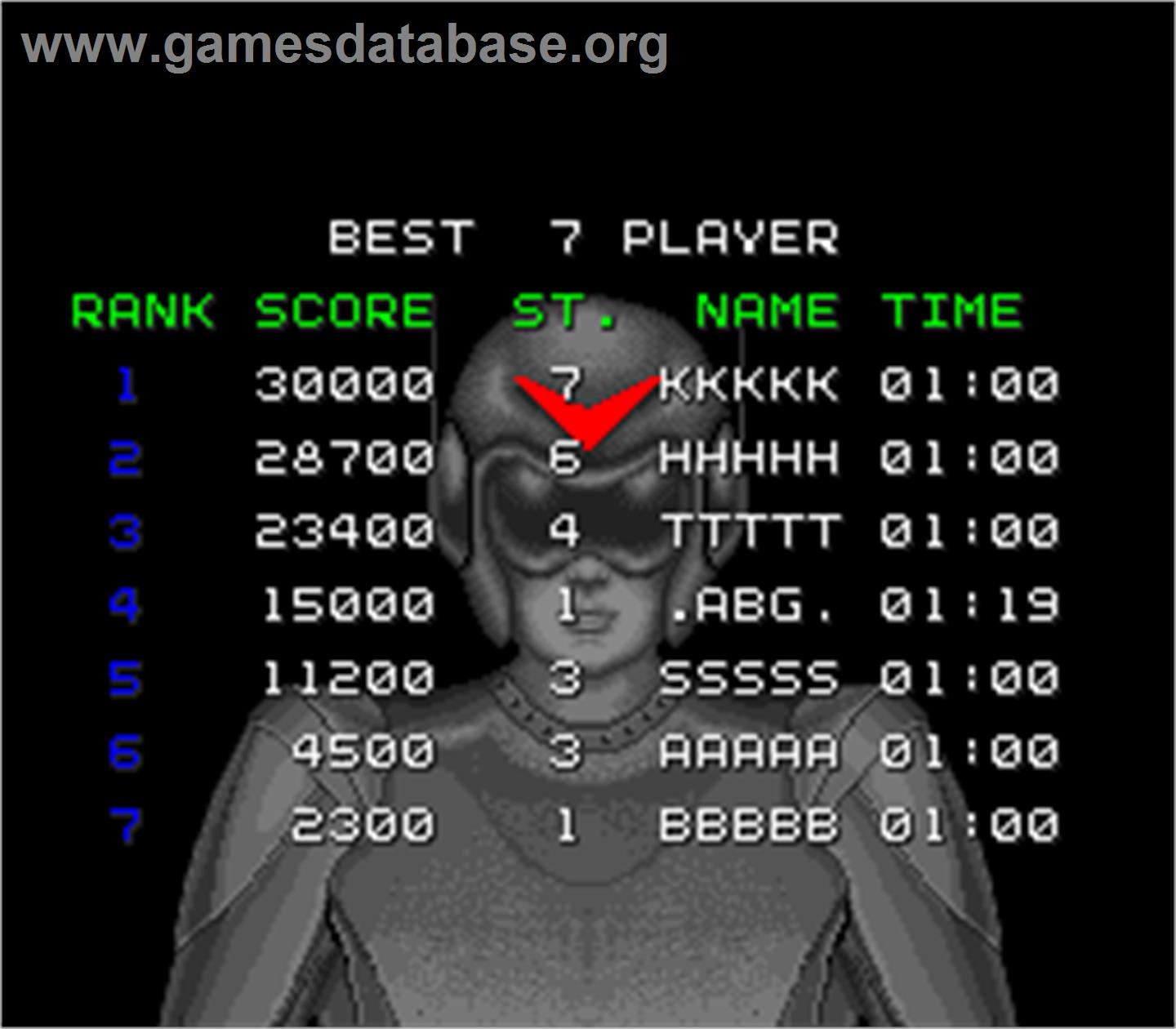Spark Man - Arcade - Artwork - High Score Screen