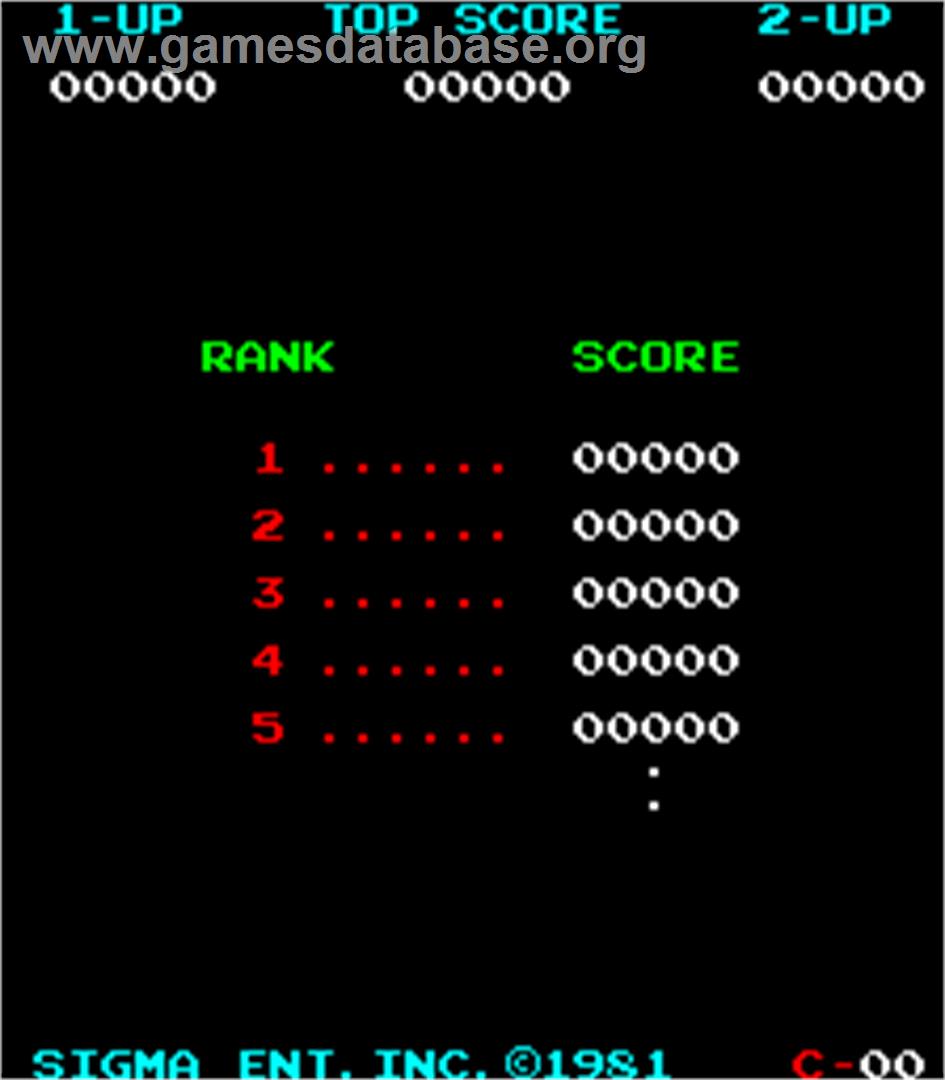 Spiders - Arcade - Artwork - High Score Screen