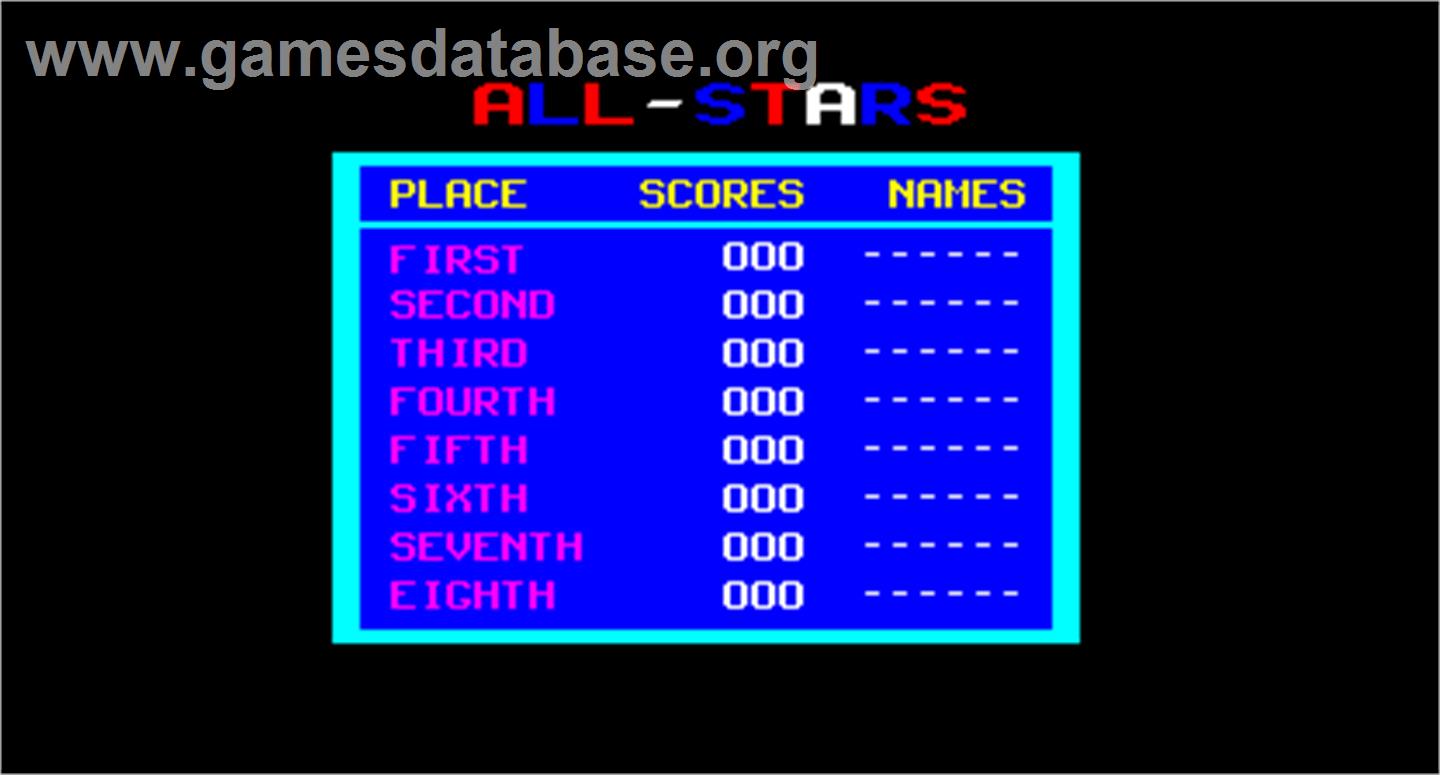 Sports Authority - Arcade - Artwork - High Score Screen