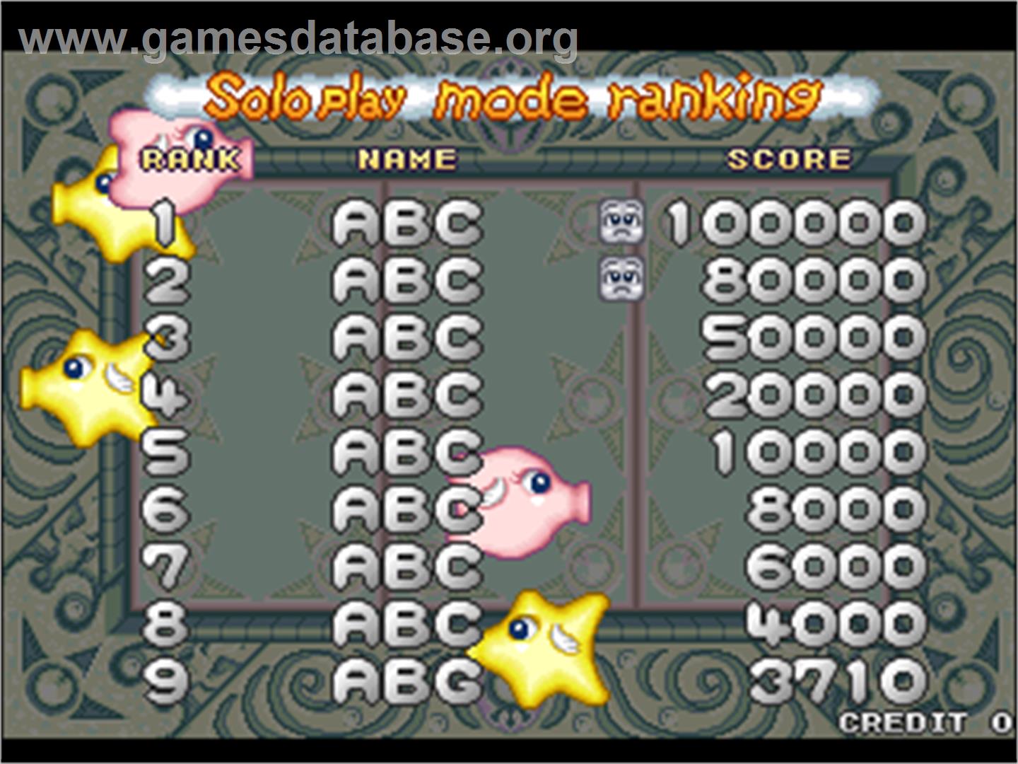 Star Sweep - Arcade - Artwork - High Score Screen