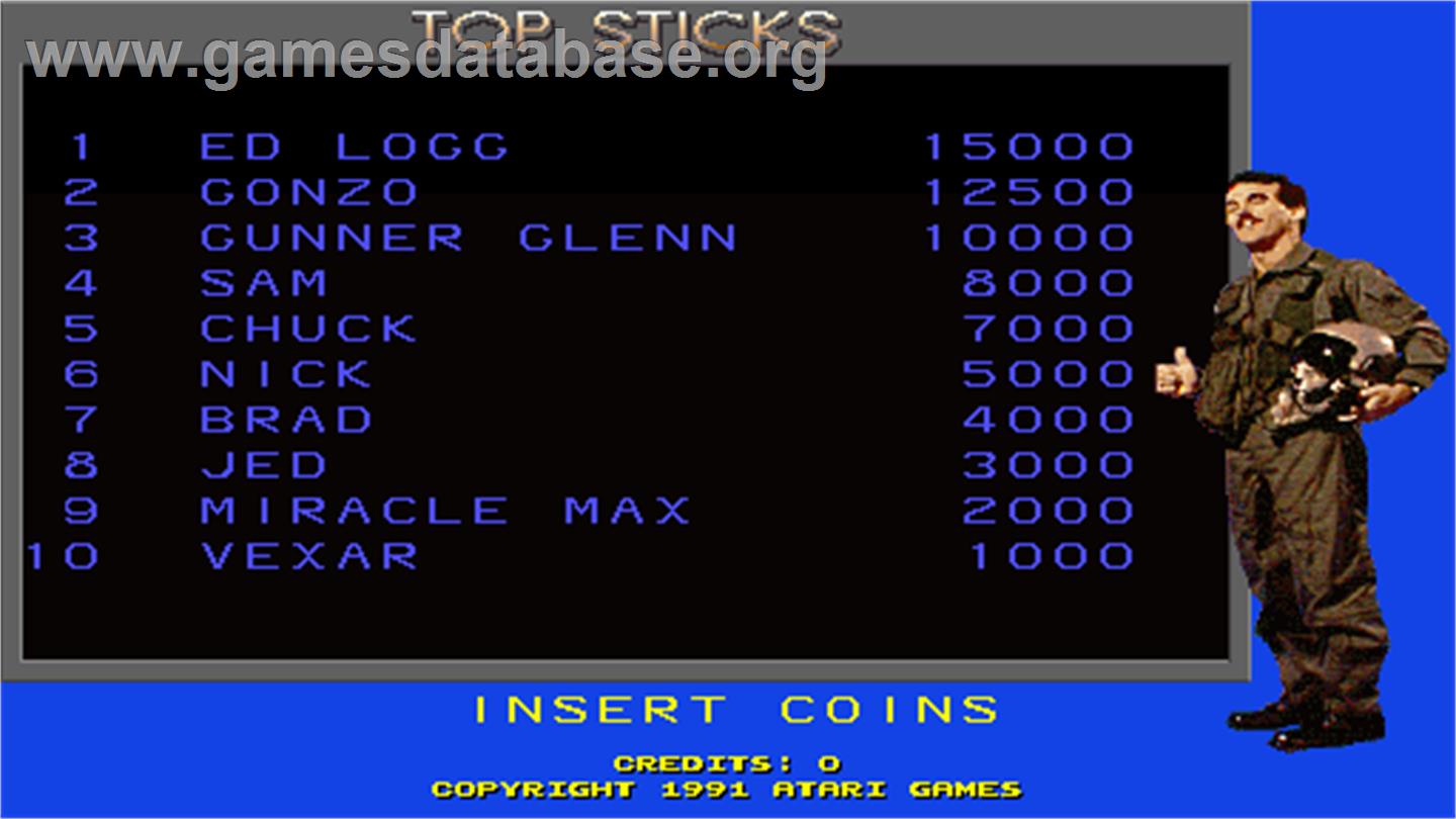 Steel Talons - Arcade - Artwork - High Score Screen