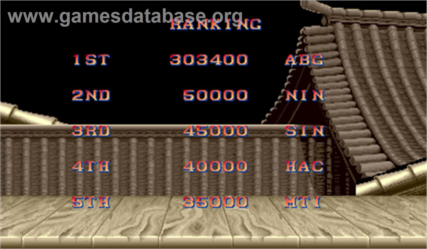 Street Fighter II: The World Warrior - Arcade - Artwork - High Score Screen