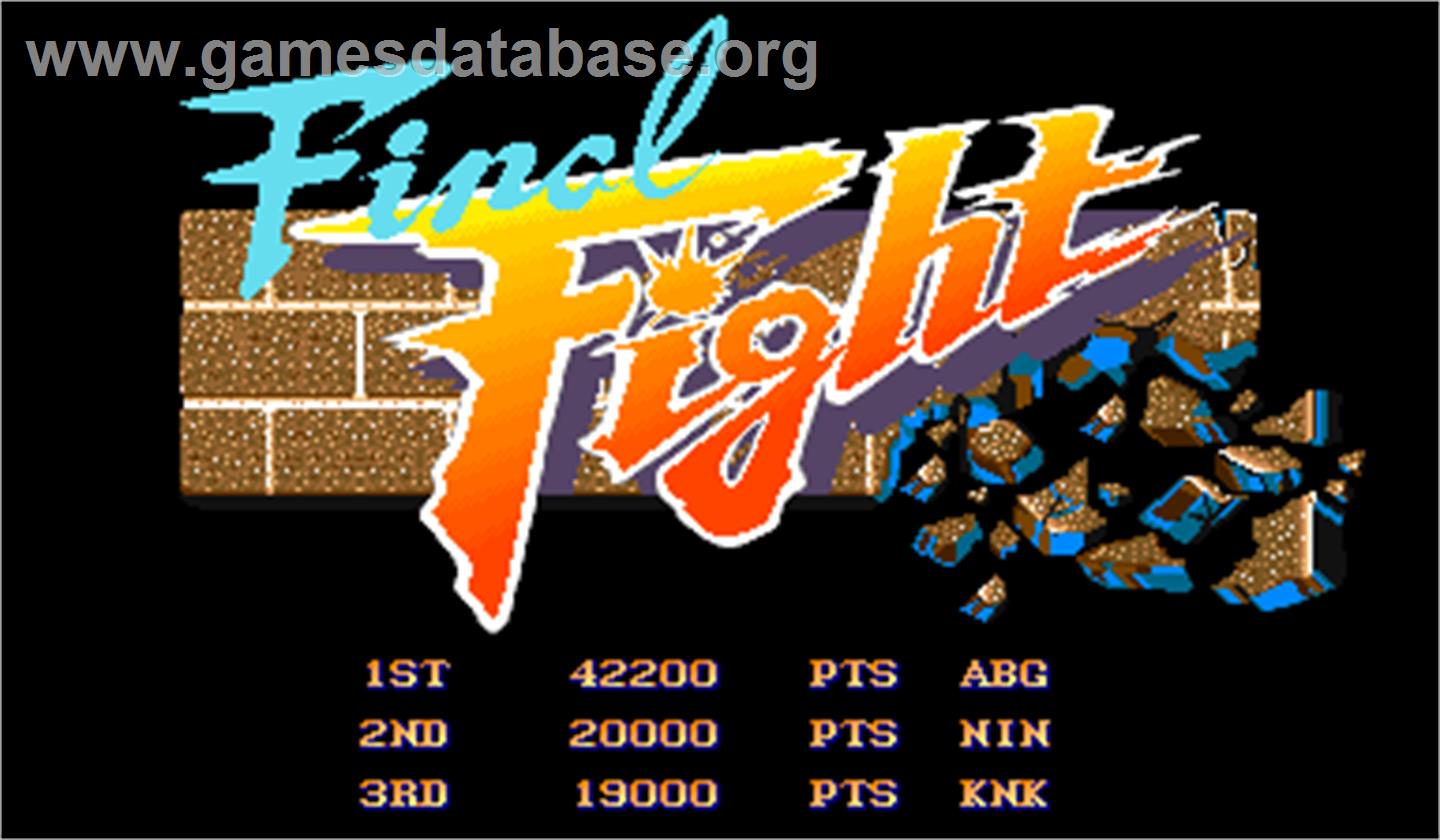 Street Smart / Final Fight - Arcade - Artwork - High Score Screen