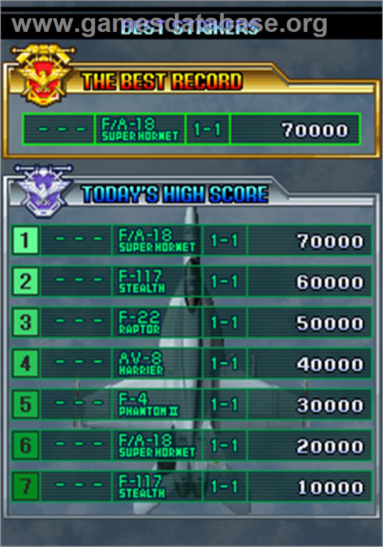 Strikers 1945 III - Arcade - Artwork - High Score Screen