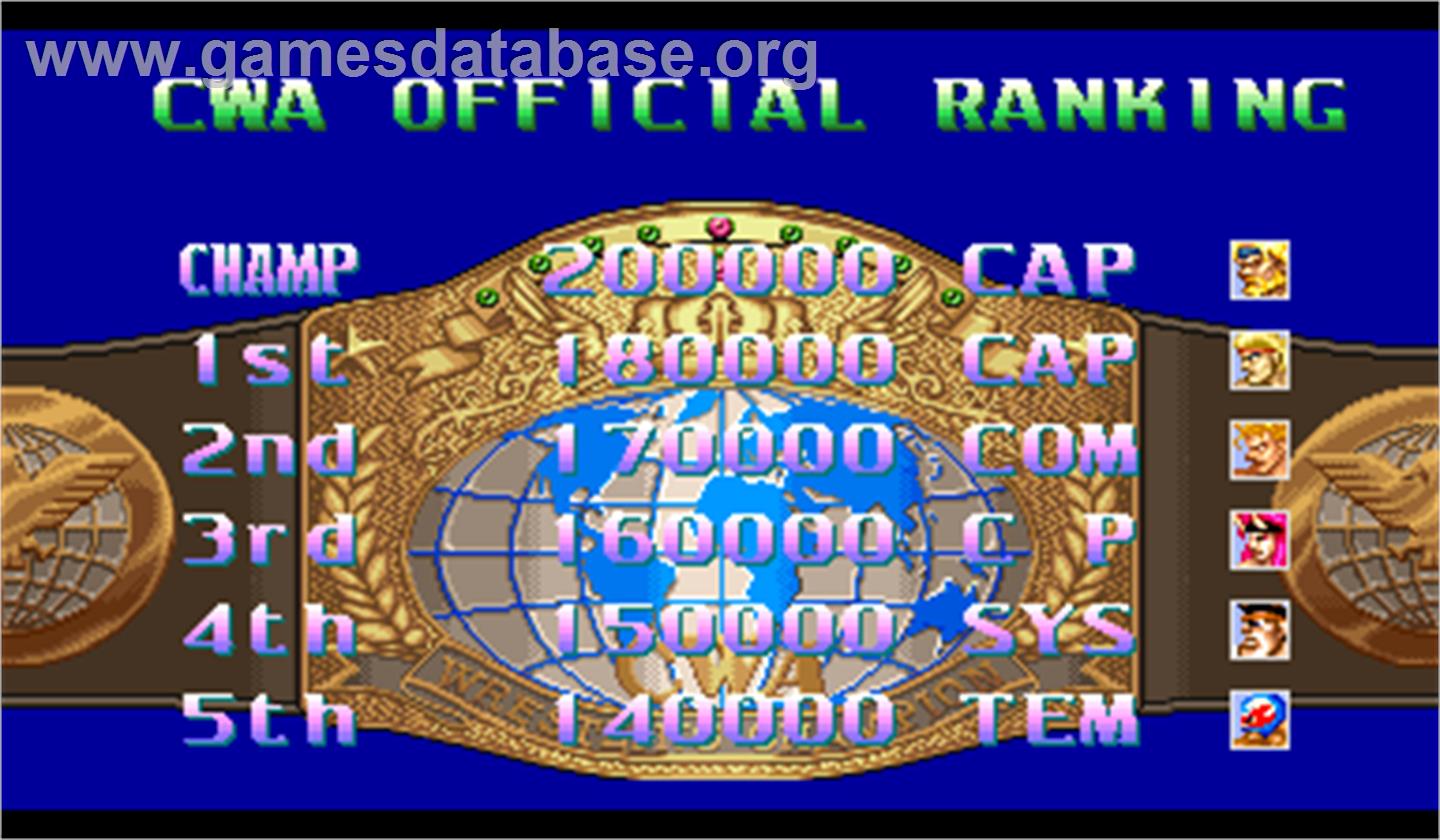Super Muscle Bomber: The International Blowout - Arcade - Artwork - High Score Screen