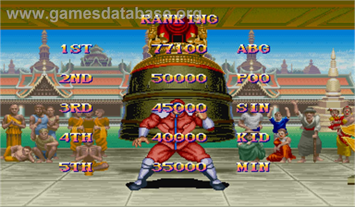 Super Street Fighter II: The New Challengers - Arcade - Artwork - High Score Screen