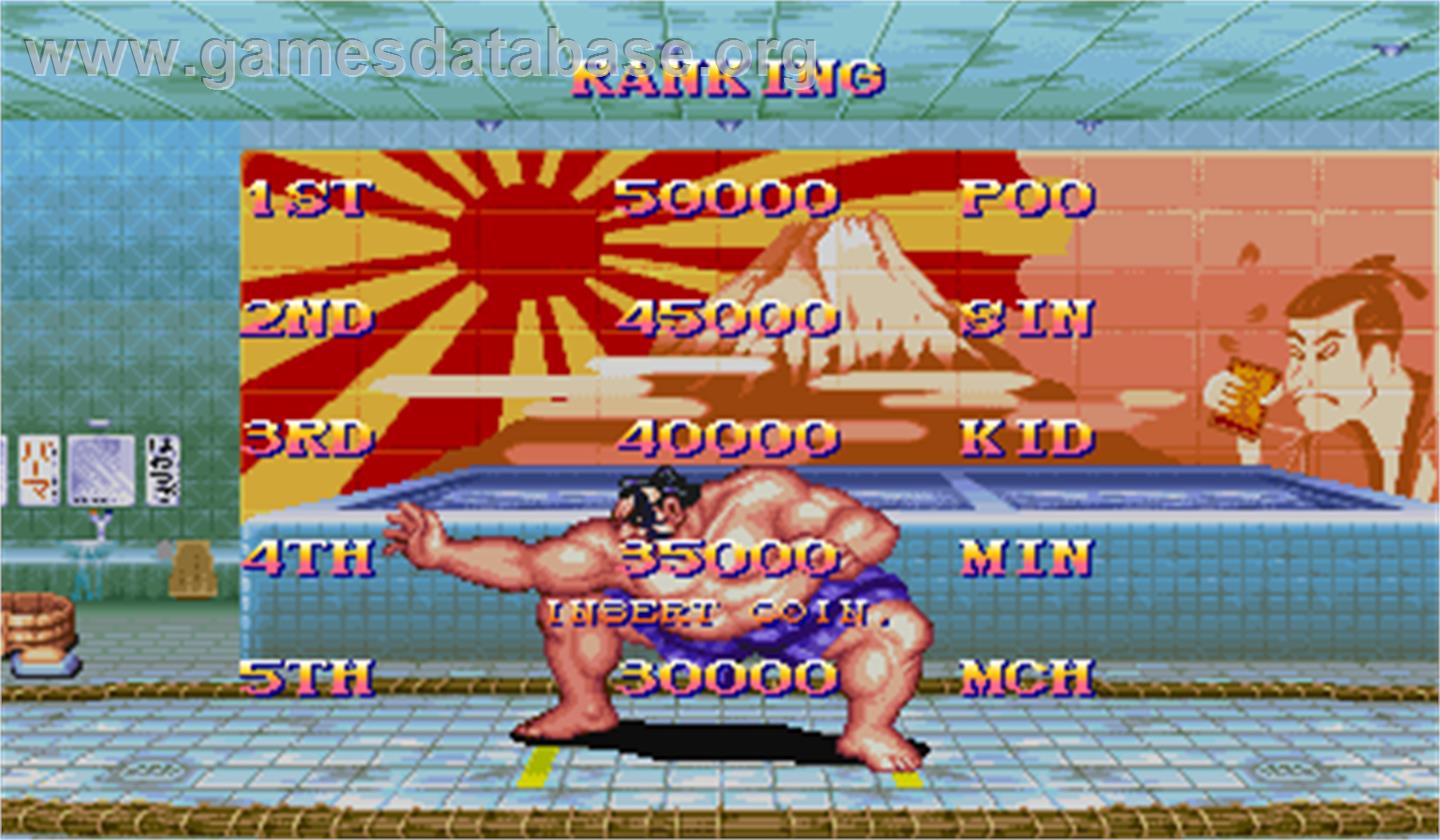 Super Street Fighter II Turbo - Arcade - Artwork - High Score Screen