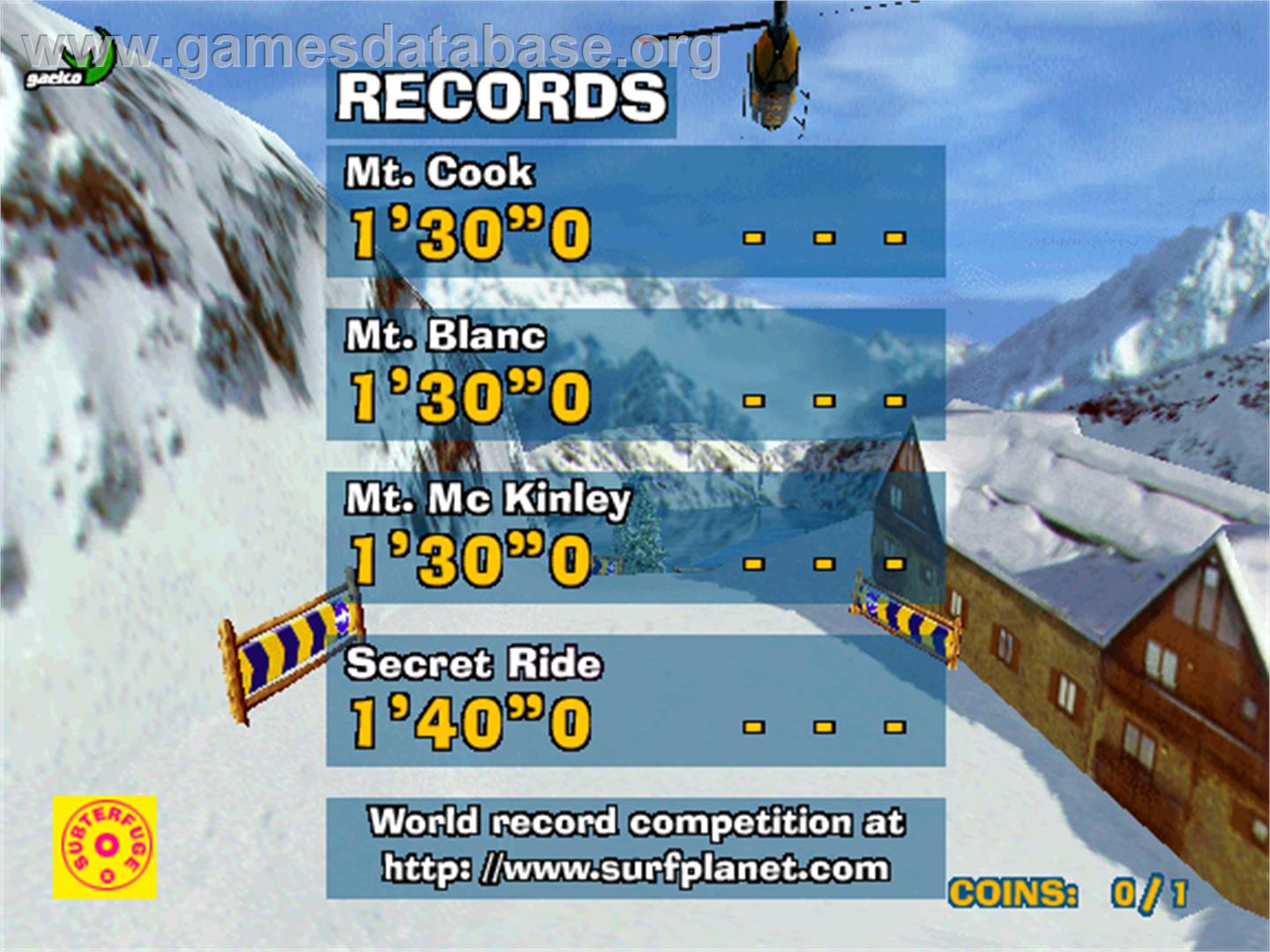 Surf Planet - Arcade - Artwork - High Score Screen