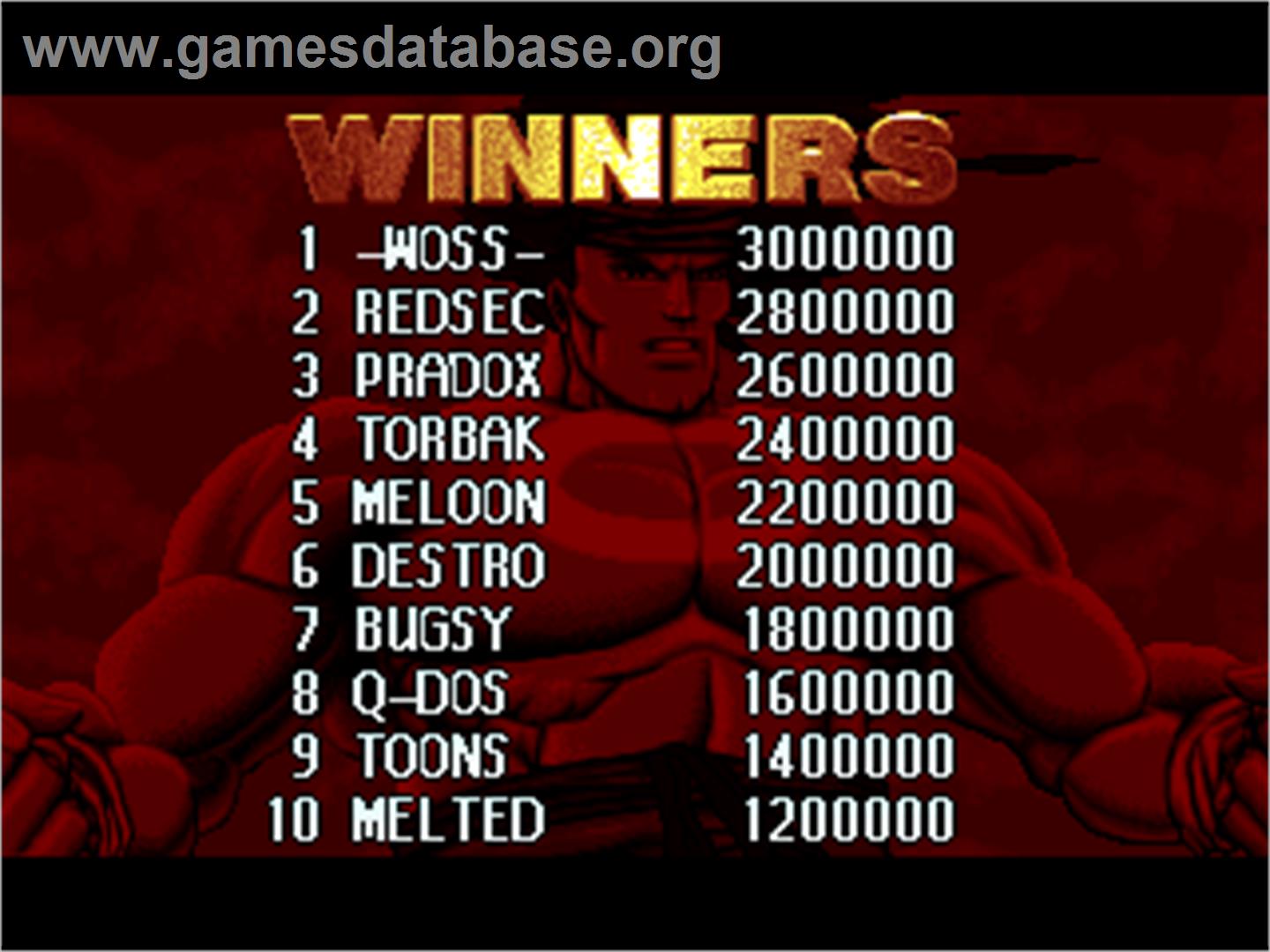 TH Strikes Back - Arcade - Artwork - High Score Screen