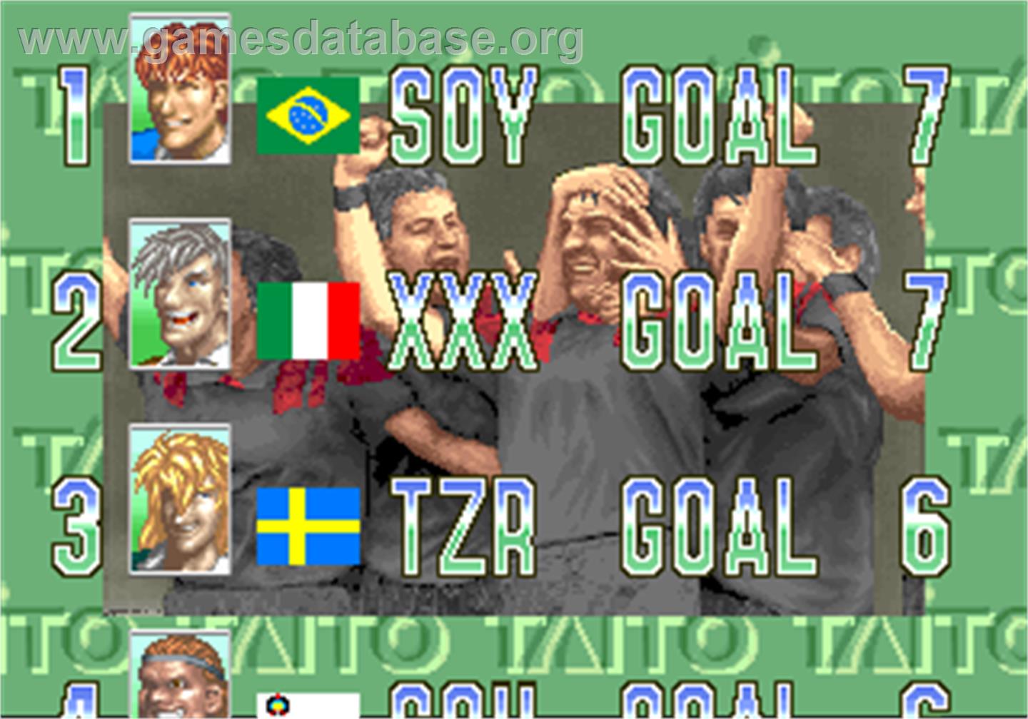 Taito Power Goal - Arcade - Artwork - High Score Screen