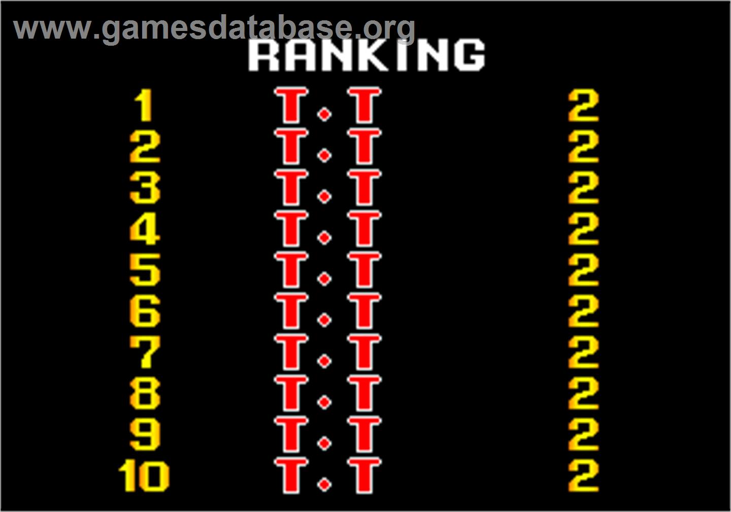Tao Taido - Arcade - Artwork - High Score Screen