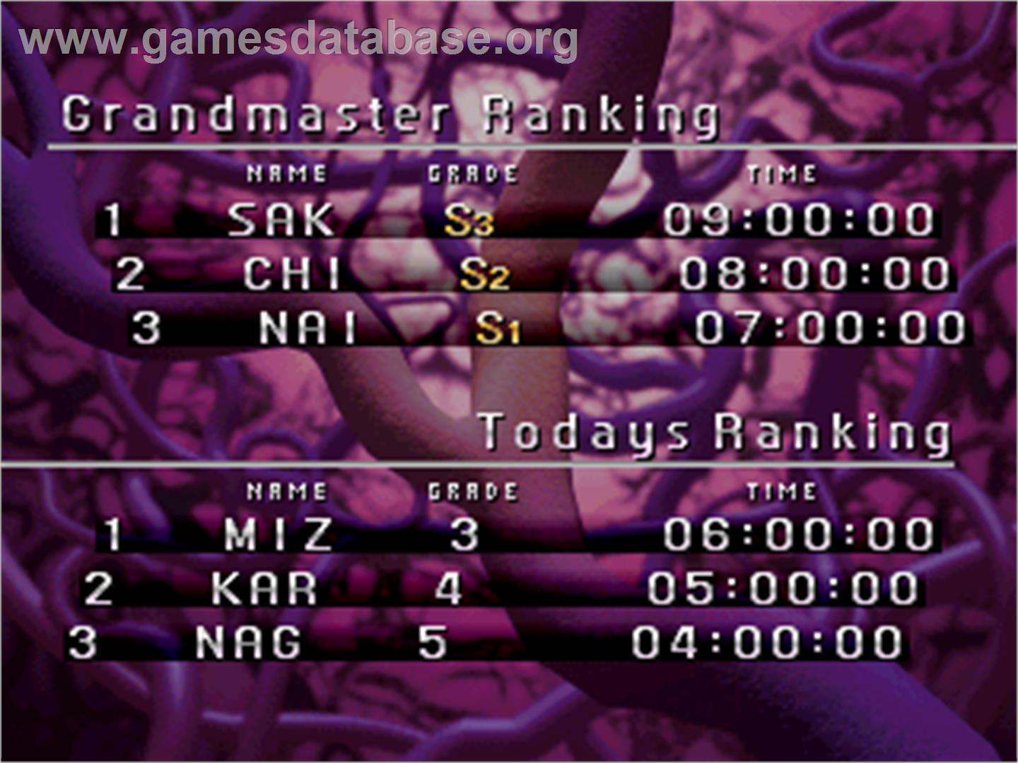 Tetris The Grand Master - Arcade - Artwork - High Score Screen