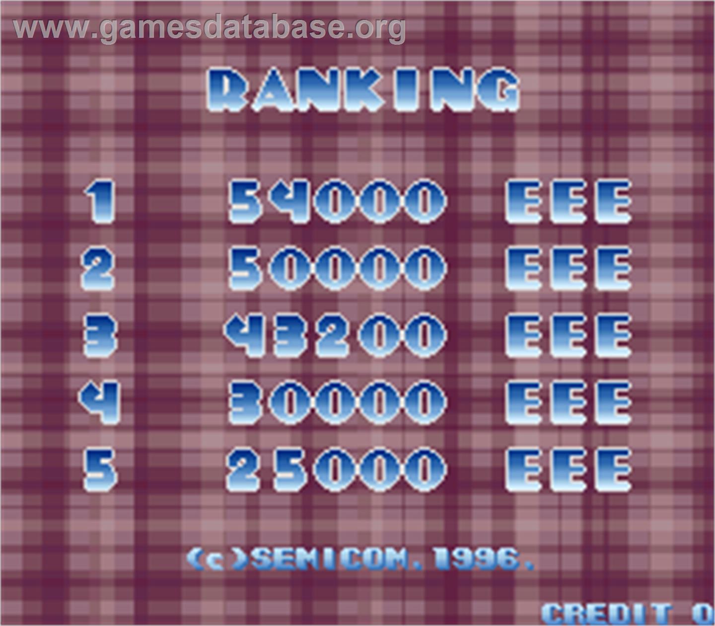 Toppy & Rappy - Arcade - Artwork - High Score Screen