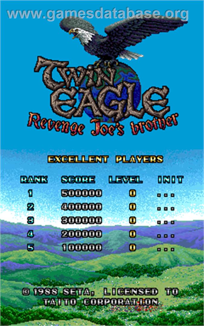 Twin Eagle - Revenge Joe's Brother - Arcade - Artwork - High Score Screen