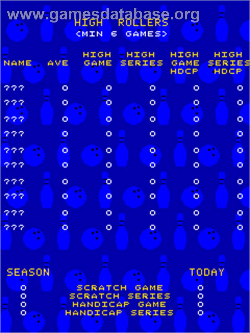 Up Your Alley - Arcade - Artwork - High Score Screen