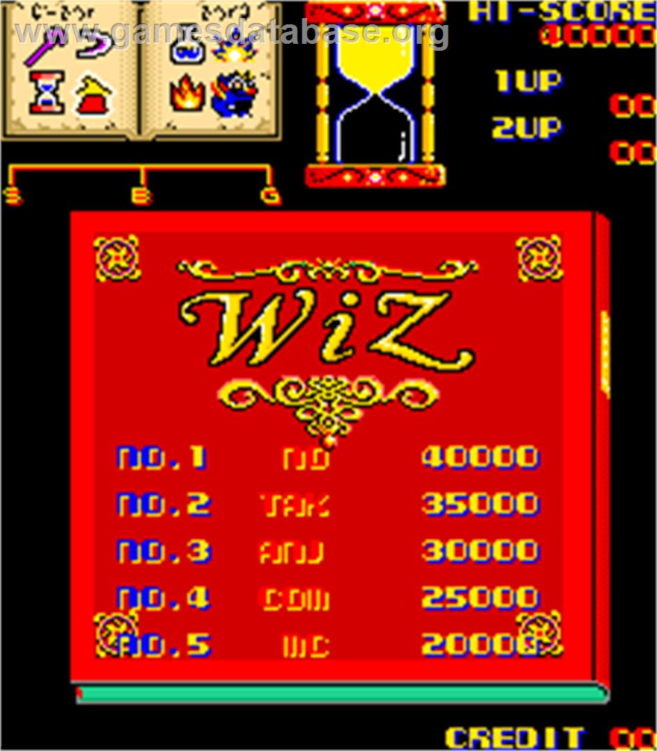 Wiz - Arcade - Artwork - High Score Screen