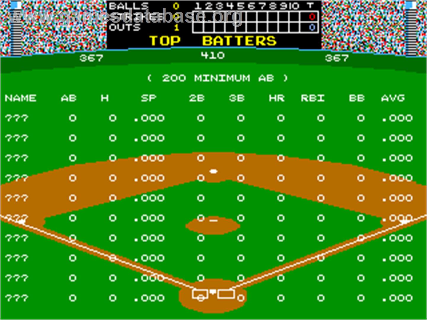 World Series: The Season - Arcade - Artwork - High Score Screen