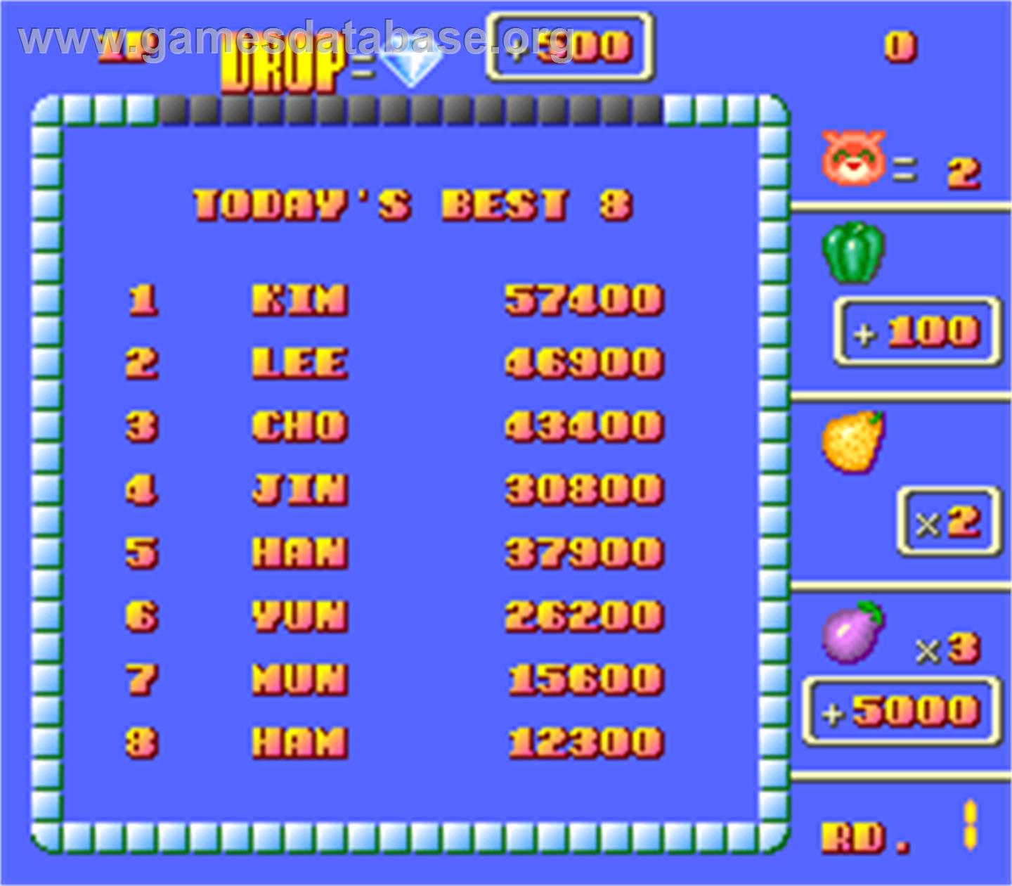 Yam! Yam!? - Arcade - Artwork - High Score Screen