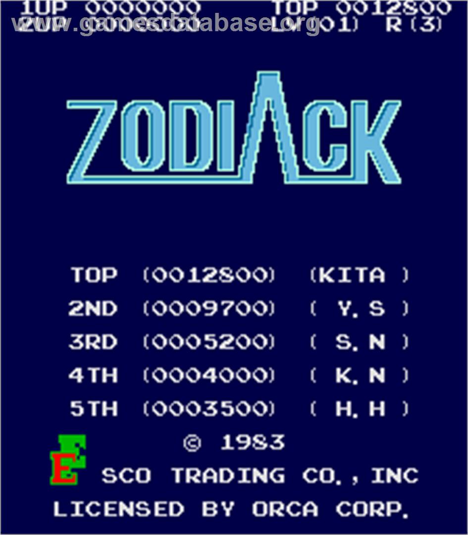 Zodiack - Arcade - Artwork - High Score Screen