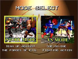 Select Screen for Avengers In Galactic Storm.