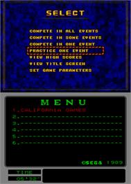 Select Screen for California Games.