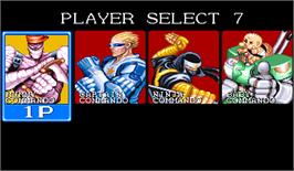 Select Screen for Captain Commando.