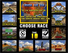 Select Screen for Cruis'n USA.