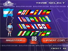 Select Screen for Evolution Soccer.