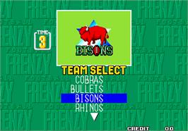 Select Screen for Football Frenzy.