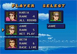 Select Screen for Grand Slam.