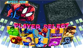 Select Screen for Marvel Super Heroes.