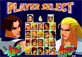 Select Screen for Real Bout Fatal Fury 2 - The Newcomers / Real Bout Garou Densetsu 2 - the newcomers.